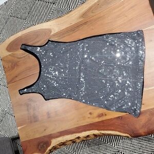 Material Girl- Sequin Silver Cami Party Dress- Size M